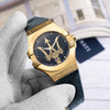 Maserati Potenza – Orologio Uomo Blu Oro Cinturino Pelle (R8851108035)