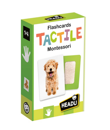 Headu - Flashcards Tactile Montessori Osserva Tocca E Senti (1/4 Anni)