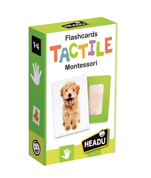 Headu - Flashcards Tactile Montessori Osserva Tocca E Senti (1/4 Anni)