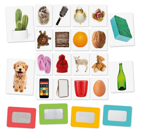 Headu - Flashcards Tactile Montessori Osserva Tocca E Senti (1/4 Anni)
