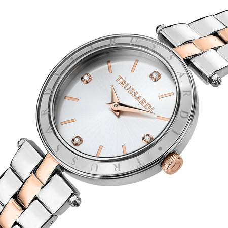 Trussardi T-Shiny – Orologio Donna Bicolor Silver e Oro Rosa (R2453145516)