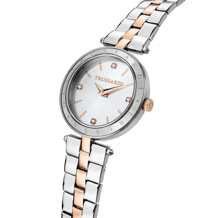 Trussardi T-Shiny – Orologio Donna Bicolor Silver e Oro Rosa (R2453145516)
