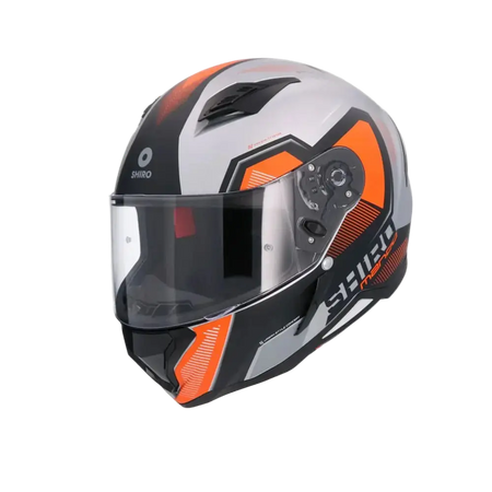 Shiro - Casco integrale Hunter Mando grigio arancione nero matt L
