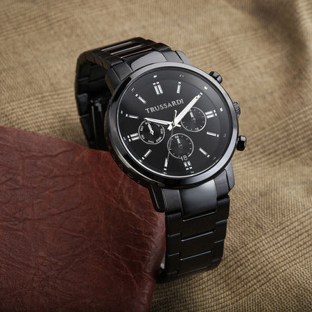 Trussardi T-Couple – Orologio Uomo Nero Acciaio Crono (R2453147011)