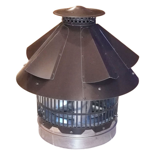 Aspiratore aspirafumi elettrico testa spiovente base tonda da M 350mm colore Testa di Moro