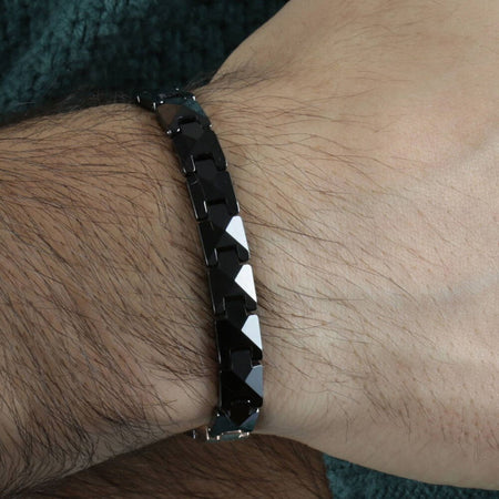 Morellato Ceramic – Bracciale Uomo Nero con Inserti Oro Rosa (SACU03)