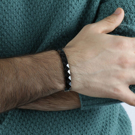 Morellato Ceramic – Bracciale Uomo Nero con Inserti Oro Rosa (SACU03)
