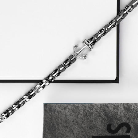 Morellato Ceramic – Bracciale Uomo Acciaio e Ceramica con Ancora (SACU10)