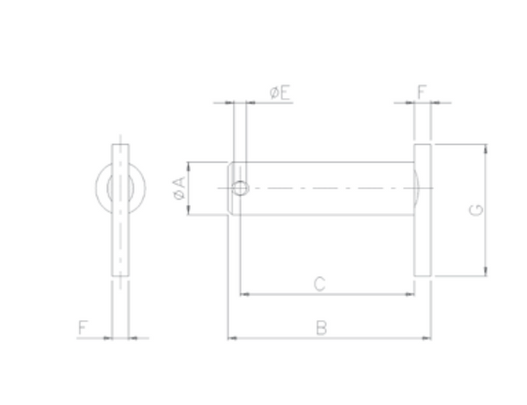 Perno per forcella tir,reg,ø 20x91,5