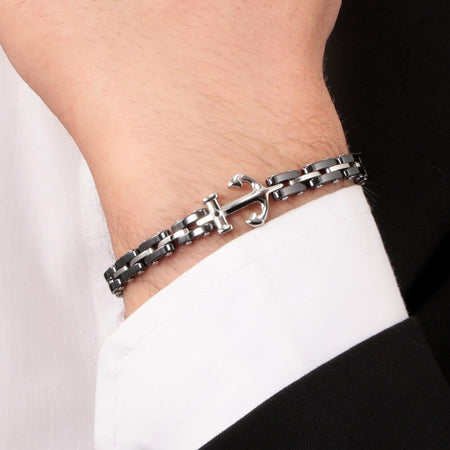 Morellato Ceramic – Bracciale Uomo Acciaio e Ceramica con Ancora (SACU10)