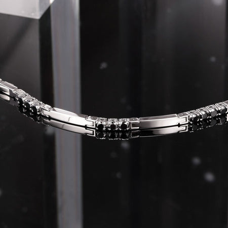 Morellato Tennis – Bracciale Uomo Argento con Cristalli Neri (SAEV46)