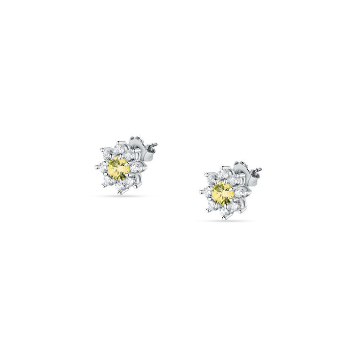 Orecchini Iniziale H Con Cristalli Zirconia - Philip Jones, Placcati Argento, Ipoallergenici, Confezione Regalo