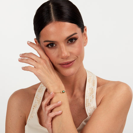 Morellato Tesori – Bracciale Dorato con Zircone Verde Goccia (SAIW199)