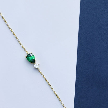 Morellato Tesori – Bracciale Dorato con Zircone Verde Goccia (SAIW199)