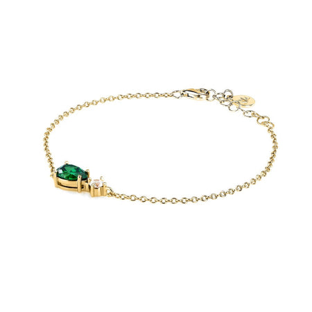Morellato Tesori – Bracciale Dorato con Zircone Verde Goccia (SAIW199)