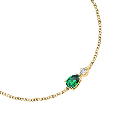 Morellato Tesori – Bracciale Dorato con Zircone Verde Goccia (SAIW199)