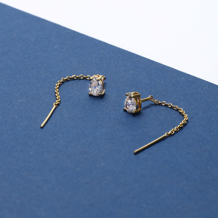 Orecchini Morellato Tesori – Pendenti Dorati con Zircone Bianco (SAIW208)
