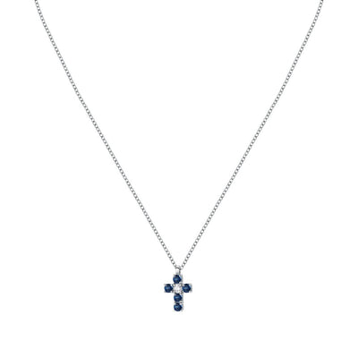 Collana Morellato Tesori – Croce Zirconi Blu e Bianchi (SAIW216)