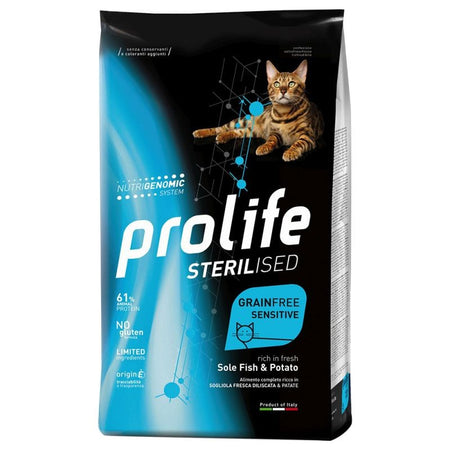 Prolife Sterilised Grain Free mangime secco Gatti sogliola e patate