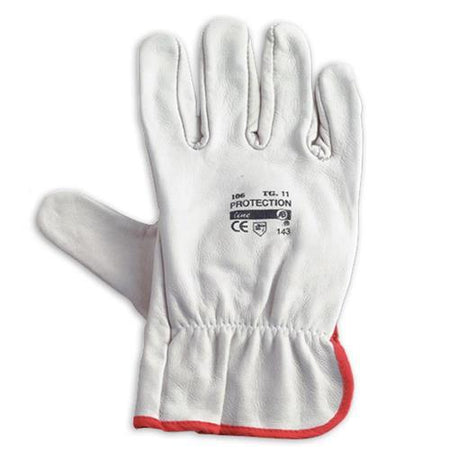 Guanti da lavoro anti-usura in fiore di pelle bovina bianco per giardino ed edilizia