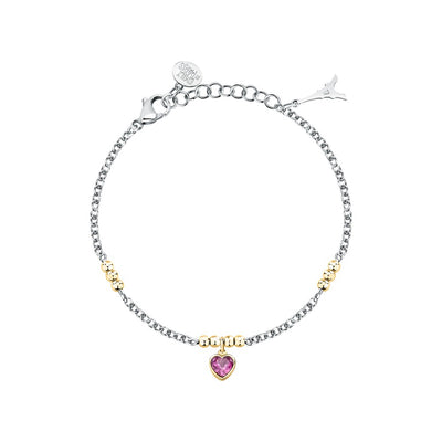 Bracciale Emily in Paris – Cuore Rosa e Acciaio Bicolor (SAIX31)