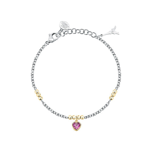 Bracciale Emily in Paris – Cuore Rosa e Acciaio Bicolor (SAIX31)