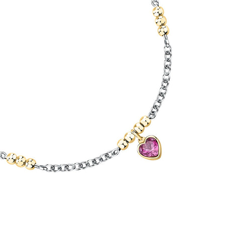 Bracciale Emily in Paris – Cuore Rosa e Acciaio Bicolor (SAIX31)