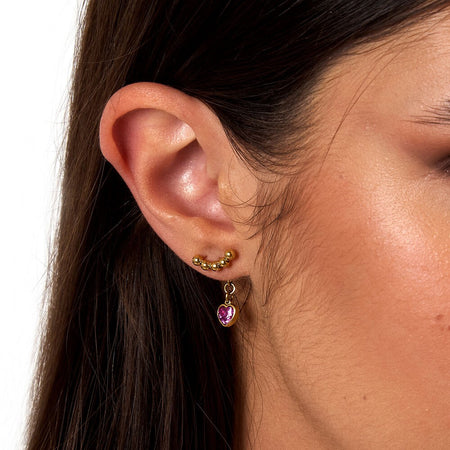 Orecchini Emily in Paris – Cuori Rosa e Acciaio Dorato (SAIX32)