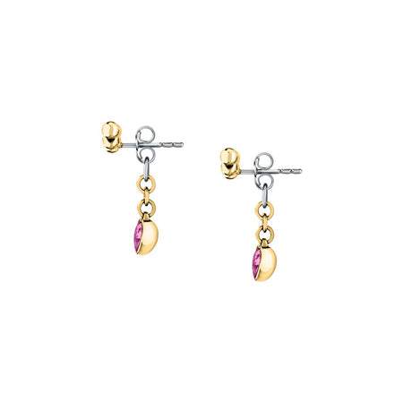 Orecchini Emily in Paris – Cuori Rosa e Acciaio Dorato (SAIX32)