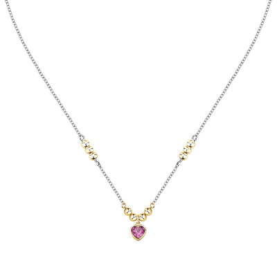 Collana Emily in Paris – Cuore Rosa Acciaio e Oro (SAIX33)