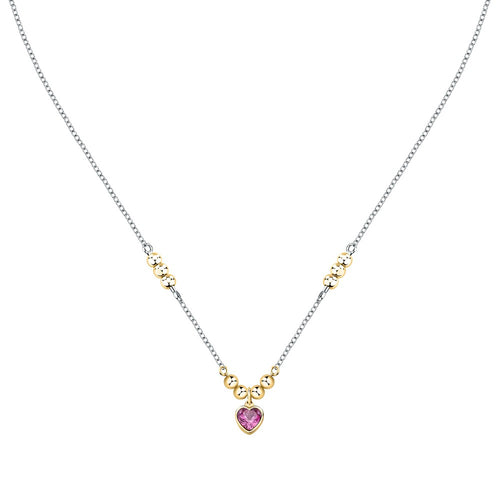 Collana Emily in Paris – Cuore Rosa Acciaio e Oro (SAIX33)