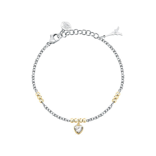 Bracciale Emily in Paris – Cuore Bianco Acciaio e Oro (SAIX34)