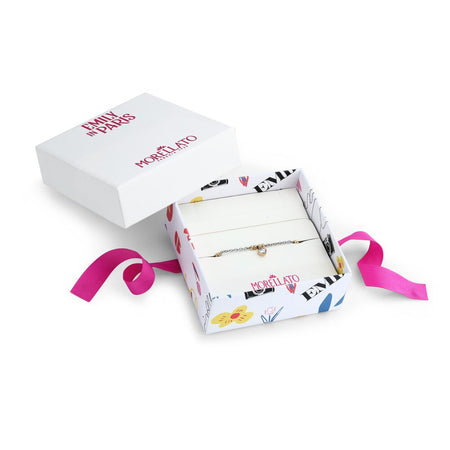 Bracciale Emily in Paris – Cuore Bianco Acciaio e Oro (SAIX34)