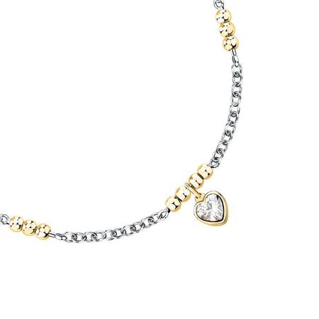 Bracciale Emily in Paris – Cuore Bianco Acciaio e Oro (SAIX34)