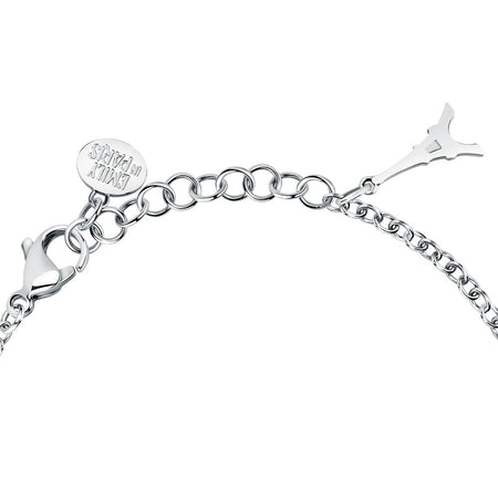 Bracciale Emily in Paris – Cuore Bianco Acciaio e Oro (SAIX34)