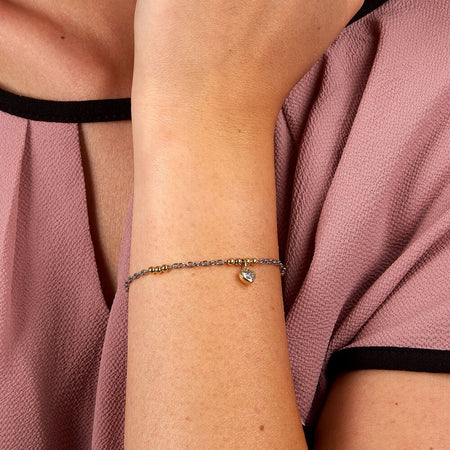 Bracciale Emily in Paris – Cuore Bianco Acciaio e Oro (SAIX34)