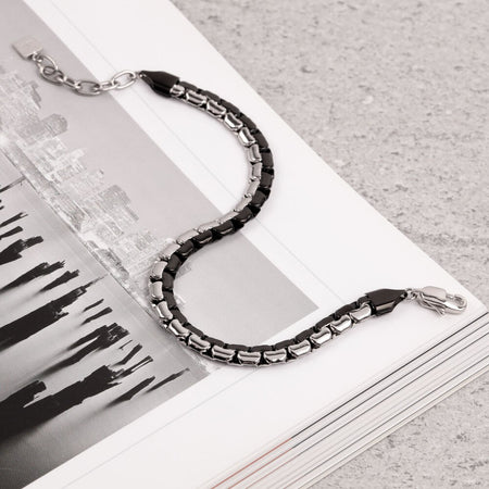 Bracciale Uomo Morellato Motown Acciaio Nero Silver (SALS55)