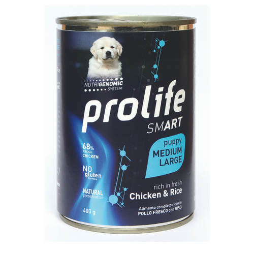 Prolife Smart mangime umido Cani Puppy Medium&Large pollo e riso 400 gr
