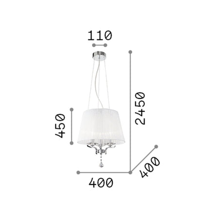 Lampadario Classico Pegaso Metallo Ottone 3 Luci E14