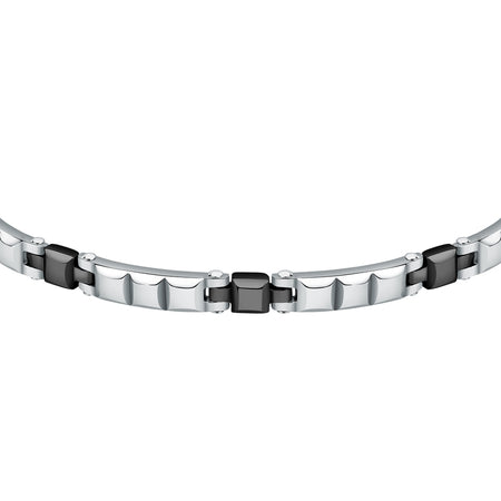Bracciale Uomo Morellato Acciaio Silver Nero 33g (SALS78)