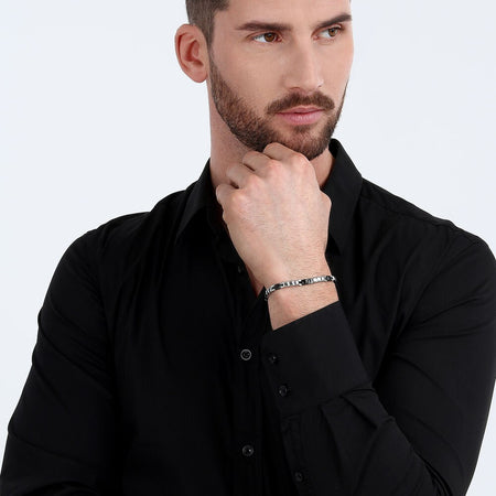 Bracciale Uomo Morellato Acciaio Silver Nero 33g (SALS78)