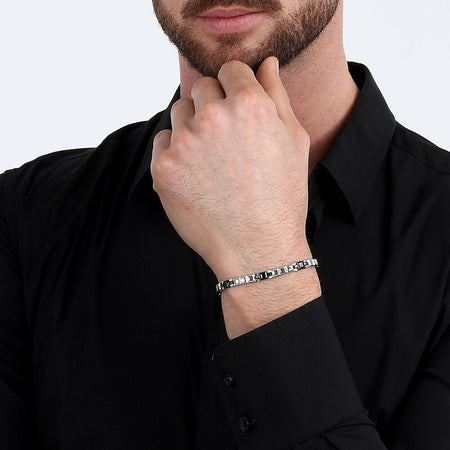 Bracciale Uomo Morellato Acciaio Silver Nero 33g (SALS78)