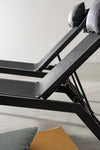 Lettino chaise longue Krion con poggiatesta, struttura in alluminio verniciato per esterno