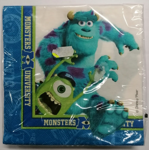 CONFEZIONE 20 TOVAGLIOLI 33X33 CM TEMA MONSTER