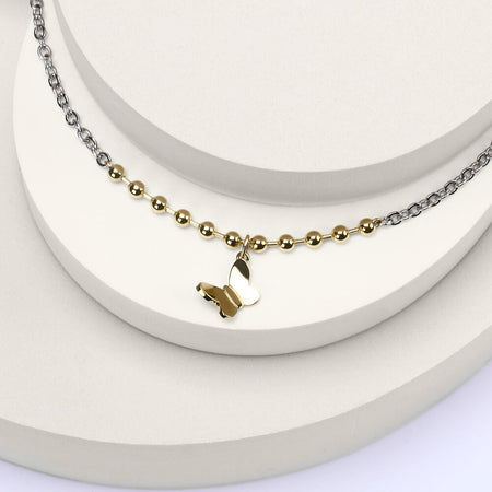 Bracciale Morellato Donna Farfalla Acciaio e Oro Giallo (SAUN35)