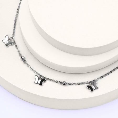 Bracciale Morellato Donna Farfalle Argento Acciaio Regolabile (SAUN36)