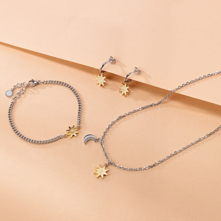 Collana Morellato Donna Luna e Stella Bicolore con Cristallo (SAUY03)