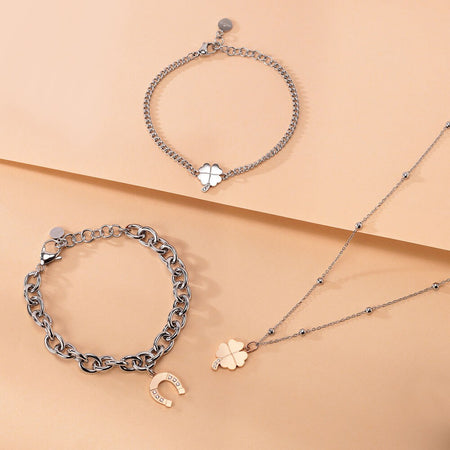 Collana Morellato Donna Quadrifoglio Rose Gold con Cristallo (SAUY05