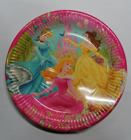 CONFEZIONE 8 PIATTI IN CARTA 23CM TEMA PRINCIPESSE