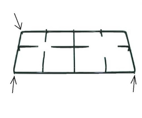 Griglie in piattina 2 fuochi 3 piedini 500x250 per Piano Cottura Lofra P3252